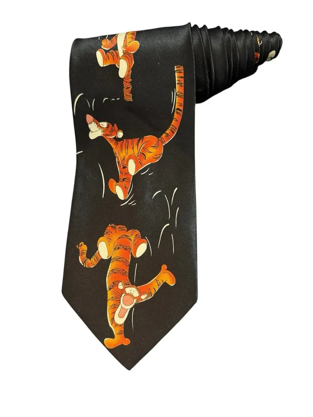 Disney Picasso Winnie The Pooh Tigger Jumping Bouncing Cartoon Novelty Necktie